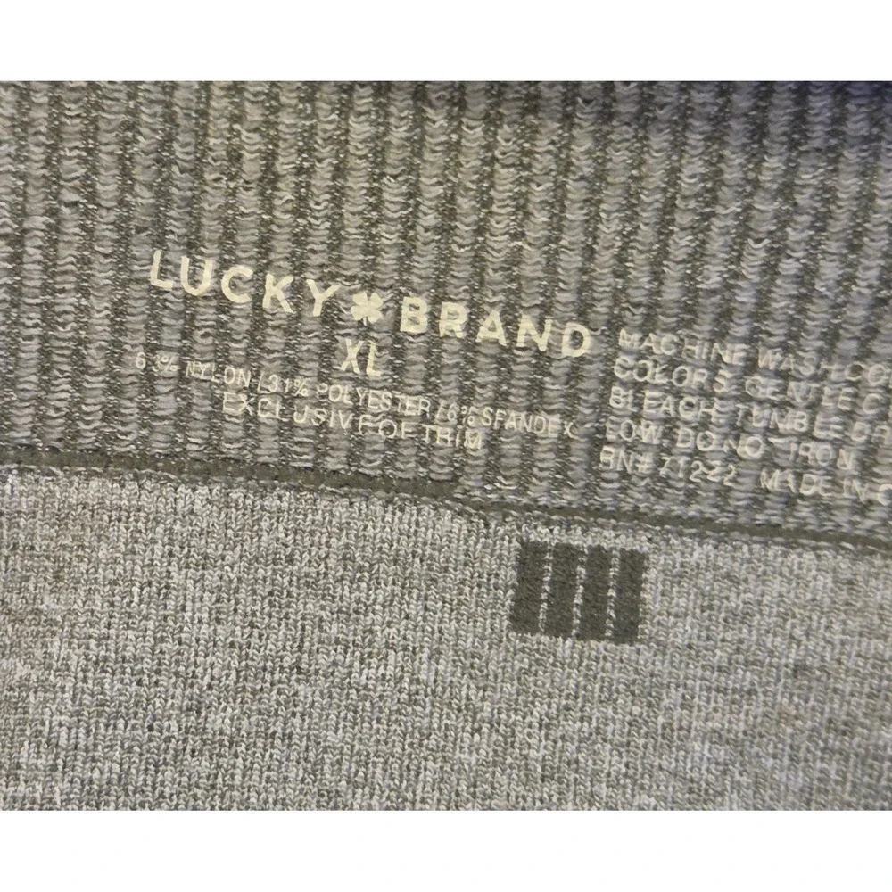 Lucky Brand Ribbed Light‎ Lift Wirefree Bra Womens Size XL Gray